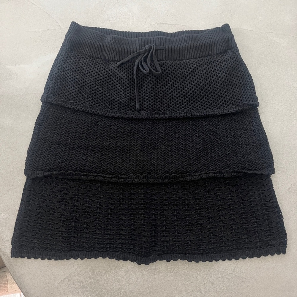 Dakini Black Layered Knit Skirt